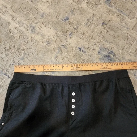 Ellos Linen Blend Stretch Waist Black Crop Cargo Pant Plus Size 28 4X New NWOTS - Picture 15 of 15